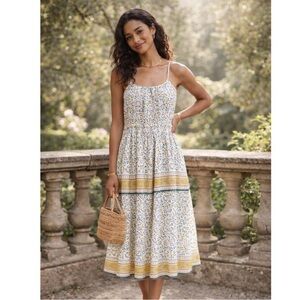 Trovata Birds of Paradis Julien floral Print Strappy Dress Medium
